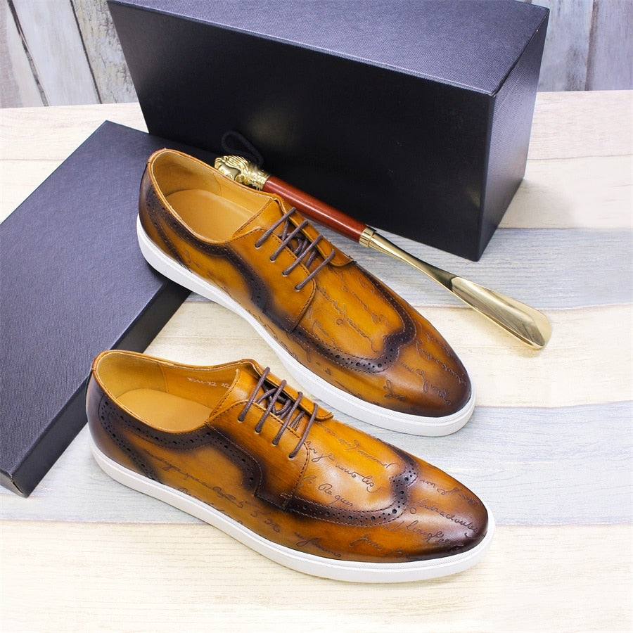 High-end Handmade Casual Leather Shoes Classic British Style