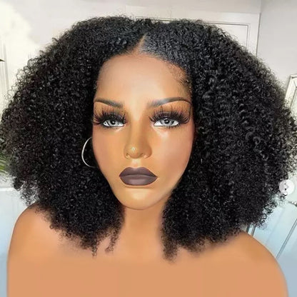 200% density Afro Kinky Curly bob Human Hair Wig