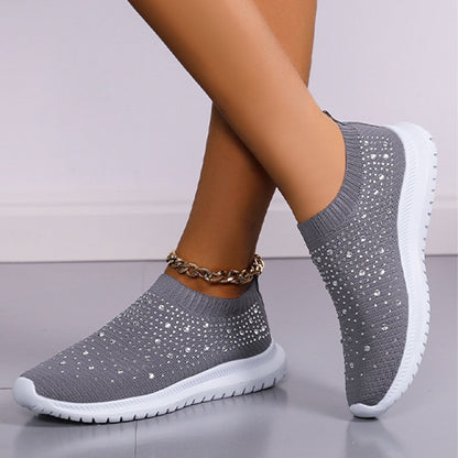 Rimocy Crystal Breathable Mesh Sneaker Shoes (Plus Size 43)