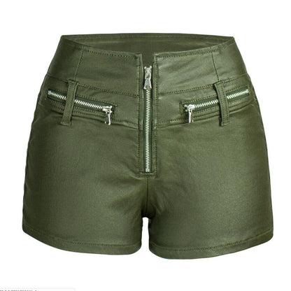 High Waist Pu Leather Shorts