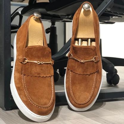 Vulcanize Solid Slip on Loafers for Men