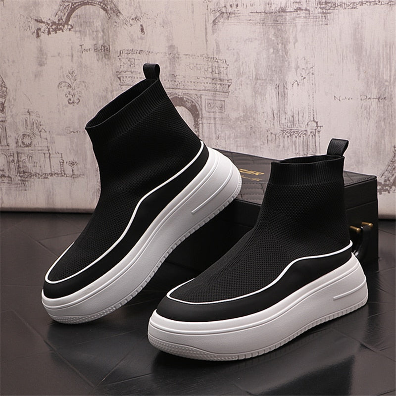 Knitted Sock Hip Hop High Tops Casual Men Sneakers