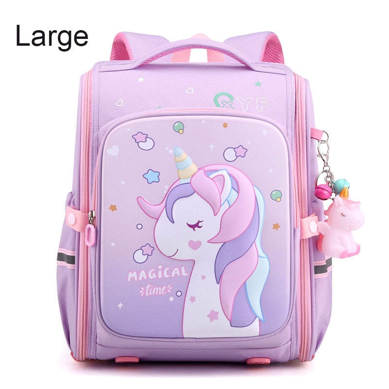 Pink Unicorn Kindergarten Waterproof Backpacks