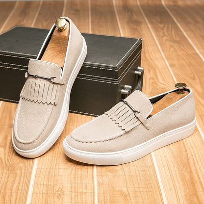 Vulcanize Solid Slip on Loafers for Men