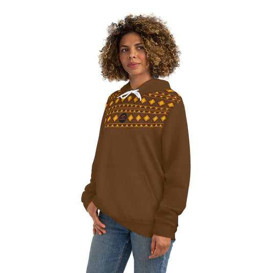 MyMIYAKA Kente Unisex Fashion Hoodie Dark Brown