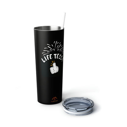 Life Tess Skinny Steel Tumbler with Straw, 20oz