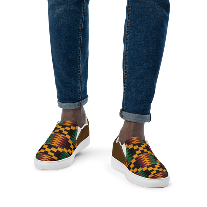 Men’s Kente Style Slip-on Canvas Shoes