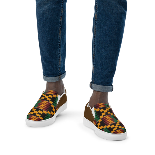 Men’s Kente Style Slip-on Canvas Shoes