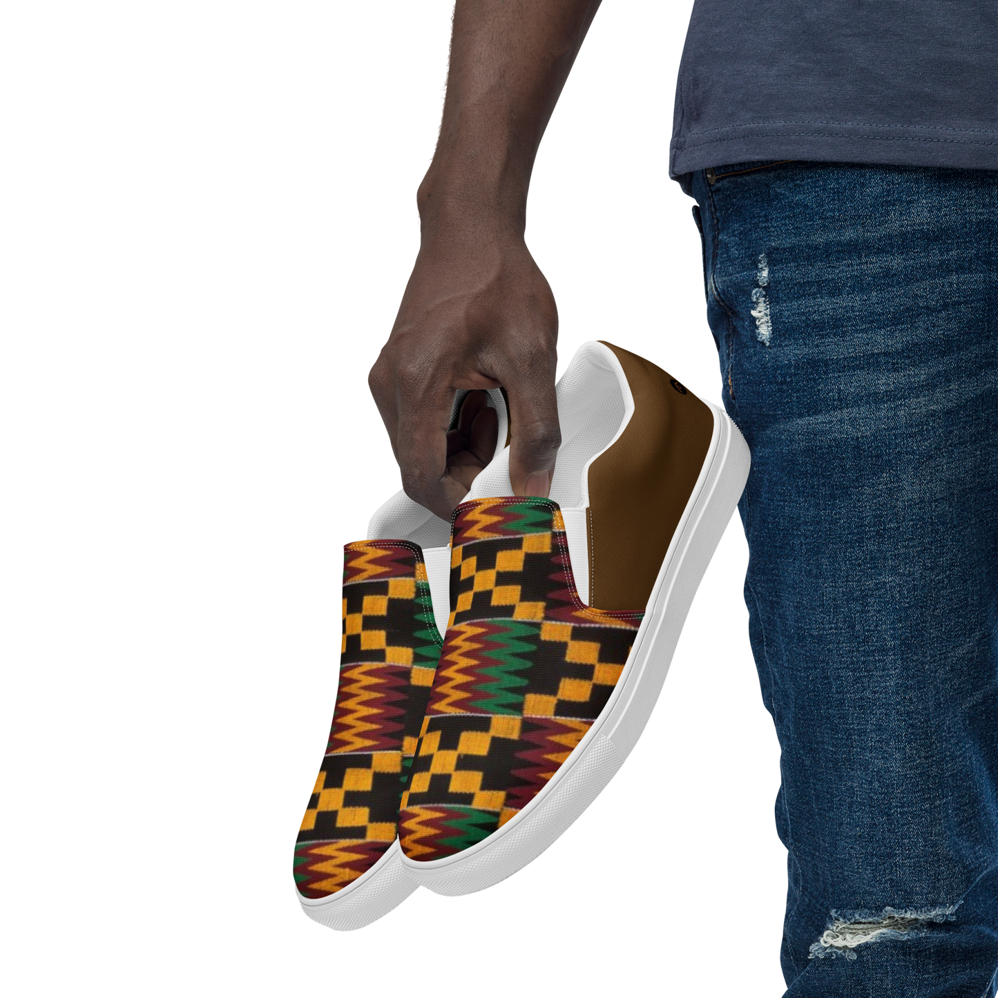 Men’s Kente Style Slip-on Canvas Shoes