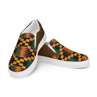 Men’s Kente Style Slip-on Canvas Shoes