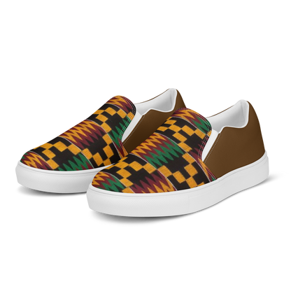 Men’s Kente Style Slip-on Canvas Shoes